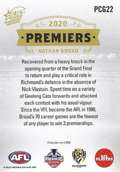 2020 Select Premiers Richmond Tigers #PCG22 Nathan Broad Back